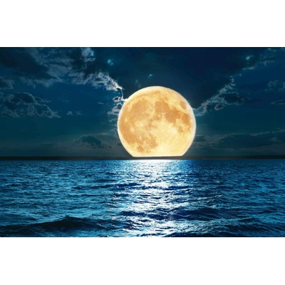 DIMEX ART Флизелинов фототапет пълнолуние над вода 375 x 250 см