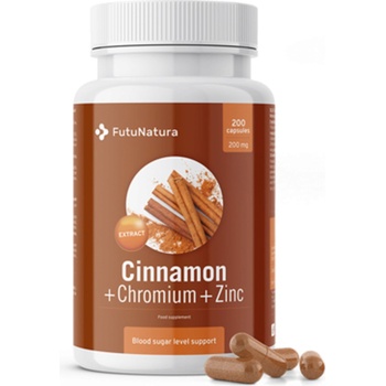 FutuNatura Канела + хром + цинк - 200 капсули