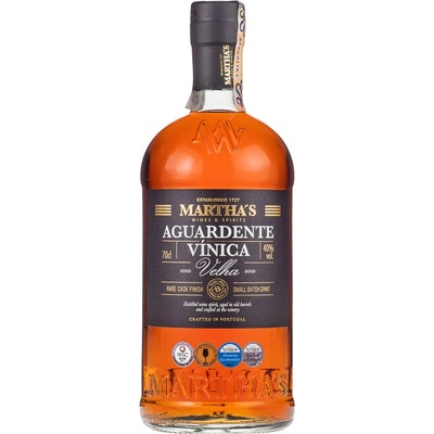 Martha's Aguardente Vinica Velha 40% 0.7 l (čistá fľaša)
