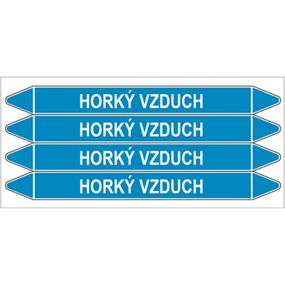 Značení potrubí, horký vzduch,4 ks, 250 × 26 mm PZ 008322