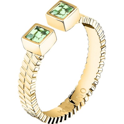 Morellato pozlacený prsten se zelenými krystaly Gioia SAVY370