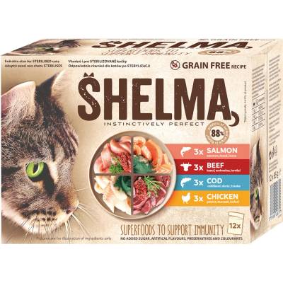 Shelma maso/rybí výběr bez obilovin, 12x85 g