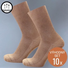 KNITVA Zdravotní bez lemu NELA 10 párů béžová střední