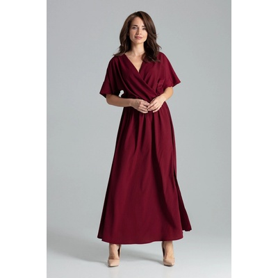 Dlouhé elegantní šaty L055 deep red