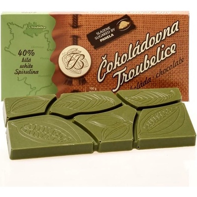 Čokoládovna Troubelice bílá 40% se spirulinou 45 g