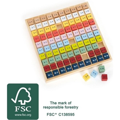 small foot Dřevěná vzdělávácí tabulka násobilka