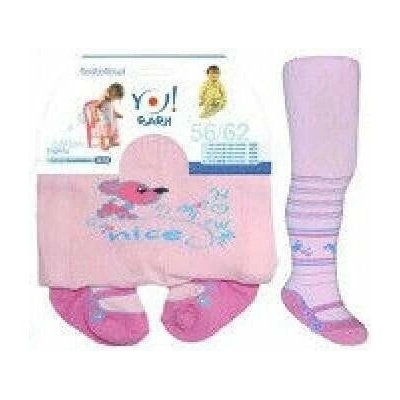 YO kojenecké punčocháčky s ABS Pejsek růžová