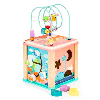 Дървен образователен куб " Дино" - EcoToys