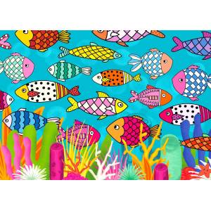Enjoy - Puzzle Patterned Fishes - 1 000 piese