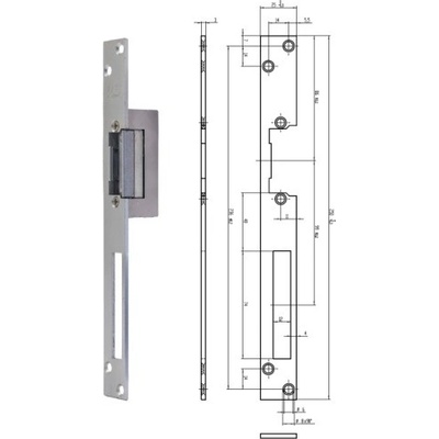 FAB PROFI 2411 - zadlabací elektrický otvírač, 24 V AC/DC, pro dveře a branky BE2411