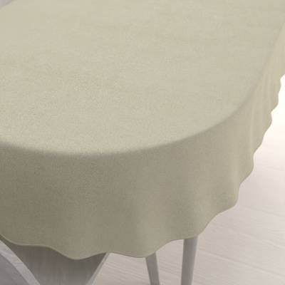 Biante Oválny obrus/imitácia brúsenej kože Alcantara ALC-021 Krémový 140x220 cm