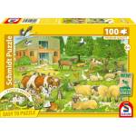 Schmidt Spiele Детски пъзел Schmidt от 100 части - Животински семейства във фермата (56528) - baby