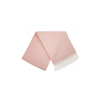 Interblanket Кашмирено Одеяло - Едноцветно Розово С Бели Ресни - 140x200 См