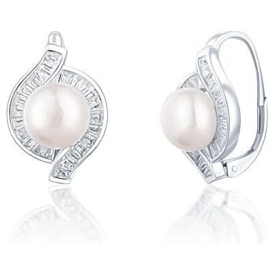 JwL Luxury Pearls krásne strieborné náušnice s pravými perlami JL0718