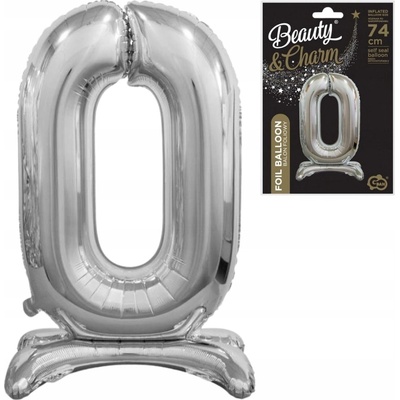 Godan Samostojaci fóliový balón 0 strieborný 74 cm