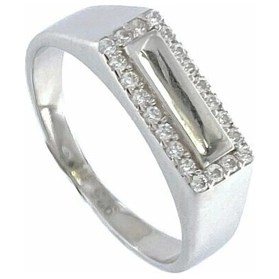 Infinitysilver Stříbrný prsten destička se zirkony OR01956