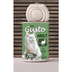 Deli Gusto Cat Rabbit - хапки в сос с заешко 415гр
