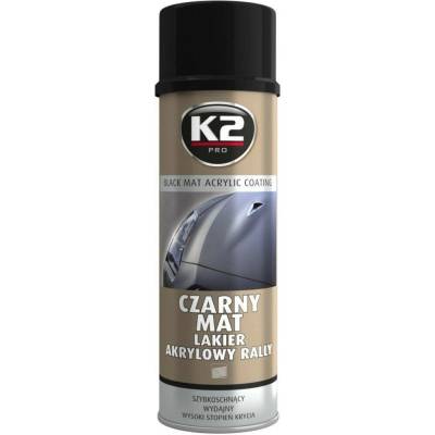 Matný akrylový lak černý matný sprej 500ml K2