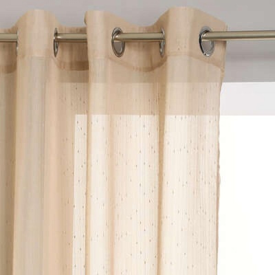 Полупрозрачна завеса Лен райе бежов