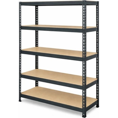 Výprodej-regálů.cz Regál 1600x800x400 mm lakovaný 5-policový, nosnost 875 kg, RIVET - černý – Zboží Mobilmania