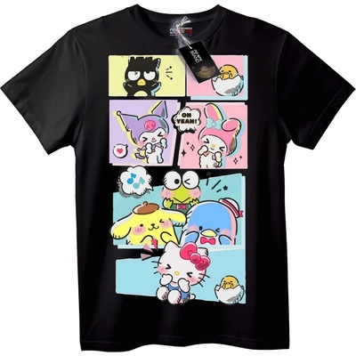 NOONEBRAND Тениска Hello Kitty & Приятели Комикс - XXS, Black