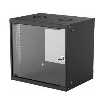 INTELLINET Hanging cabinet Intellinet BASIC, 9U, 540x400, Rack 19, glass door, FLATPACK, black