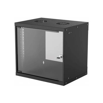 INTELLINET Hanging cabinet Intellinet BASIC, 9U, 540x400, Rack 19, glass door, FLATPACK, black