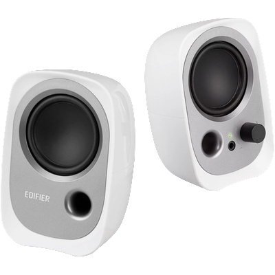 Edifier Тонколони Edifier R12U WH 2.0, 4W RMS, USB, AUX, 20 KHz, 2.25" говорители, Контрол на звука, Бял (R12U-WH)