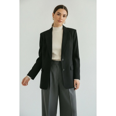 Jana Ina elegantní business sako jednořadé Černé