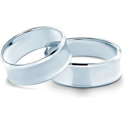 SAVICKI Сватбени халки: бяло злато, вдлъбнати. 7 мм