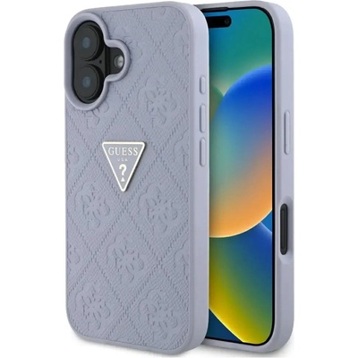 GUESS Калъф Guess Hot Stamp 4G Pattern Triangle Metal Logo iPhone 16 - лилав (3666339425425)