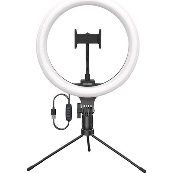 Baseus Мини трипод Baseus Photo Ring Flash (CRZB10-A01), макс. височина 23cm, LED пръстен 26cm, USB, черен (CRZB10-A01 / 48588)