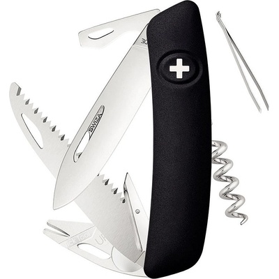 SWIZA Джобно ножче Swiza - TT05, черно, с инструмент за кърлежи (C410901010)