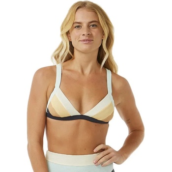 Rip Curl Block Party Spliced Fixed Tri bikini top - Beige (Navy)