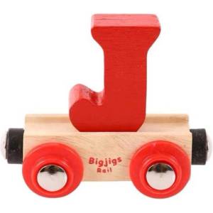 Bigjigs Rail Дървено вагонче за влакова линия - Буква J (BR110)
