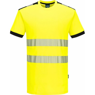 Portwest HI-VIS PW3 PW318 Pánske reflexné tričko s krátkym rukávom HV žltá/čierna S