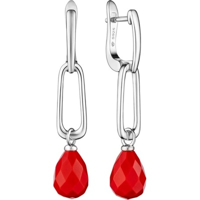 Gaura Pearls stříbrné náušnice s korálem Salvina SK24344EL Červená