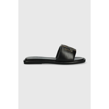 Tory Burch Кожени чехли Tory Burch Double T Sport Slide в черно 79985 (79985.013.N)