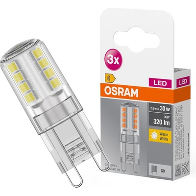 Osram 3PAK LED žiarovka G9 kapsula 2,6W = 30W 320lm 2700K teplá pätica