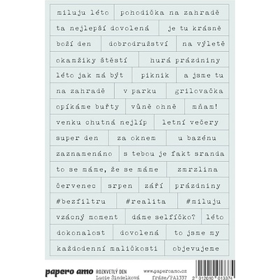 PAPERO AMO ♥ Samolepky - JE KRÁSNĚ / Fráze