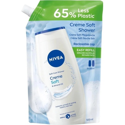 Nivea Creme Soft sprchový gel náhradní náplň 500 ml