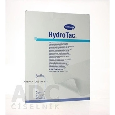 HydroTac krytie na rany penové hydropolymérové impregnované gélom 15 x 20 cm 10 ks