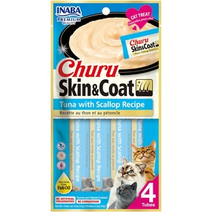 Inaba Foods Churu Skin & Coat котешки Тунец с морски раци 4 x 14 г