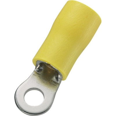 TRU COMPONENTS 738406 guľaté káblové oko Prierez=6 mm² Ø otvoru=10.5 mm čiastočne izolované žltá 50 ks
