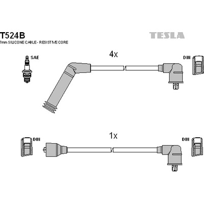 Sada zapaľovacích káblov TESLA T524B