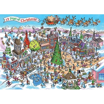 Image 1 of Cobble Hill - Puzzle Doodle Town: 12 Days of Christmas - 1 000 piese
