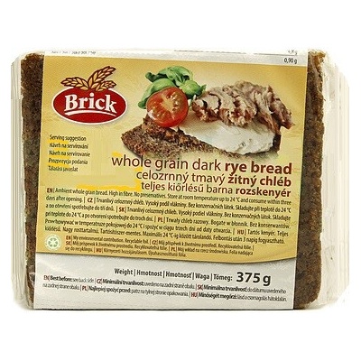 Brick Celozrnný ražný chlieb tmavý 375 g