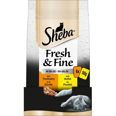 Sheba Fresh & Fine morčacie a kuracie v želé 6 x 50 g