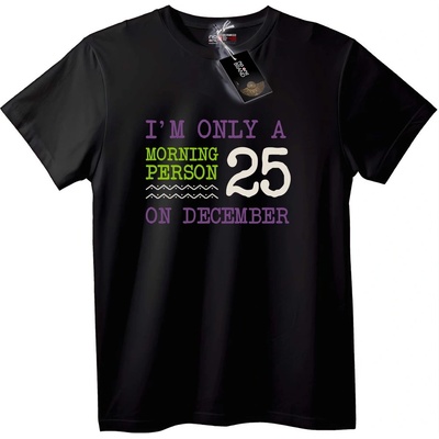 NOONEBRAND Тениска Сутрешен Тип Само на 25 Декември - 2XL, Black