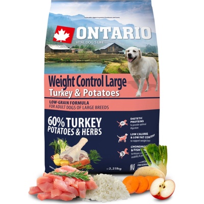 Ontario Large Weight Control Turkey & Potatoes & Herbs 2,25 kg